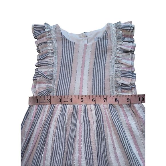 Pippa & Julie Striped Ruffled Flutter Sleeve Seersucker Dress Size 2T - Picture 10 of 11